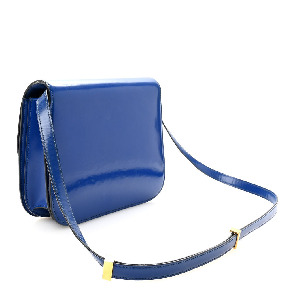 Spazzolato Calfskin Medium Classic Box Flap Bag Royal Blue