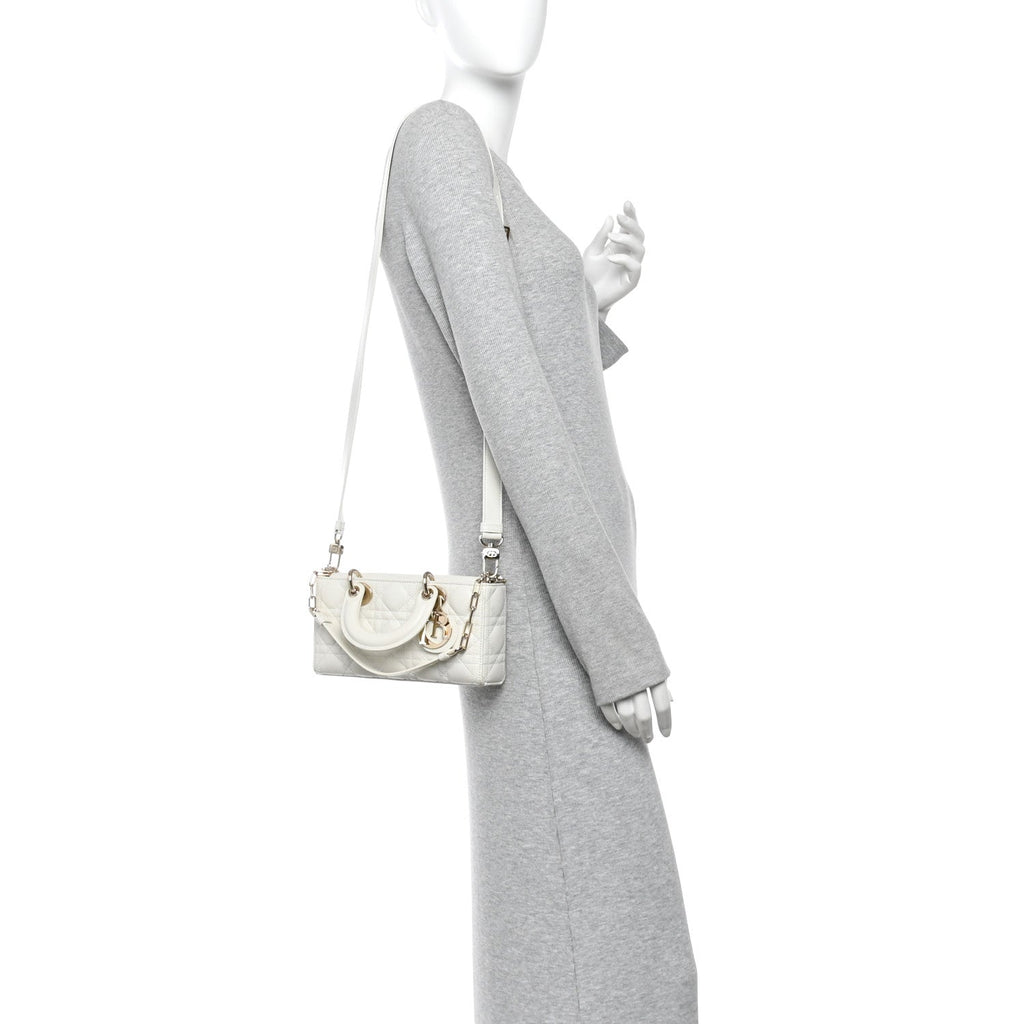 Lambskin Cannage Small Lady D-Joy Latte