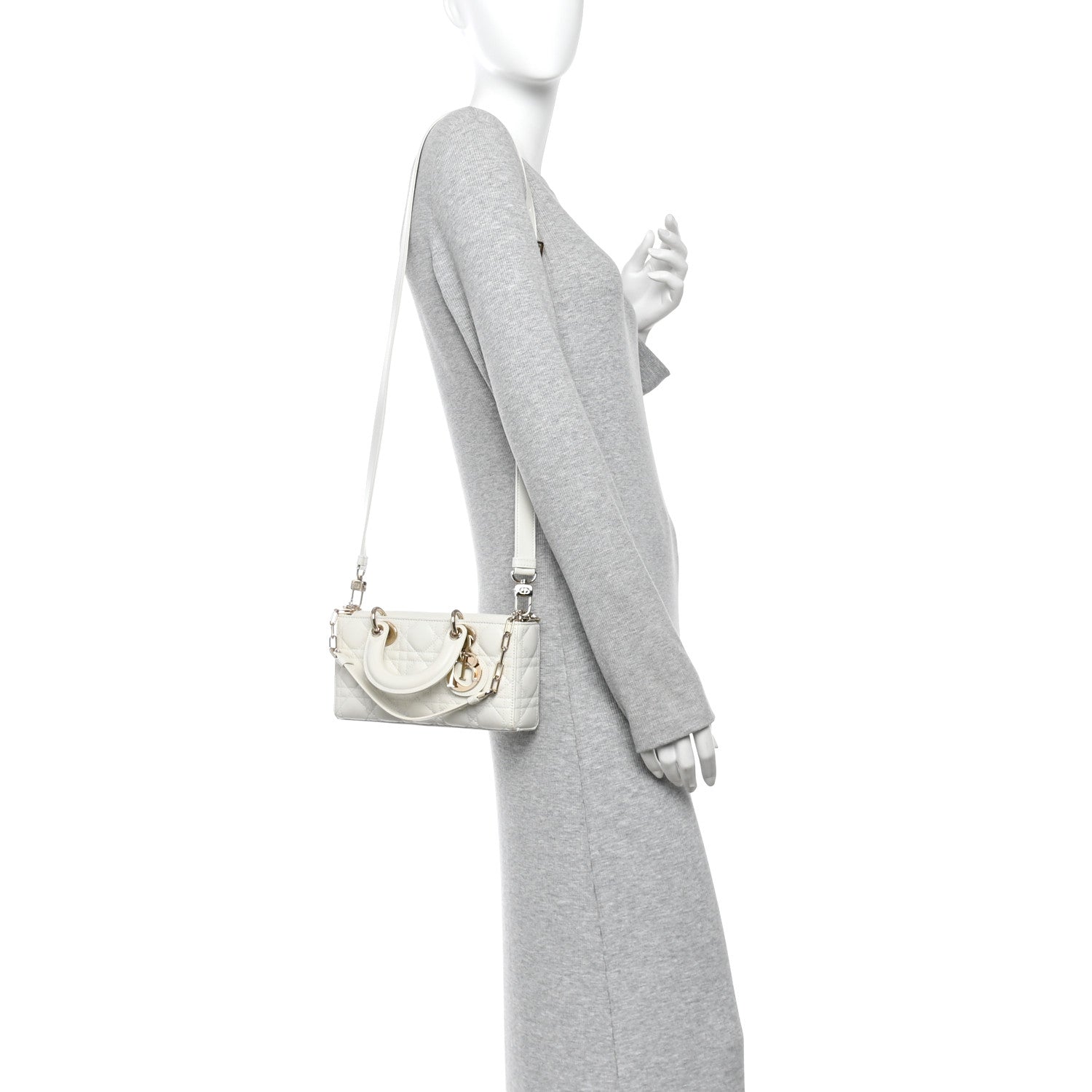 Lambskin Cannage Small Lady D-Joy Latte