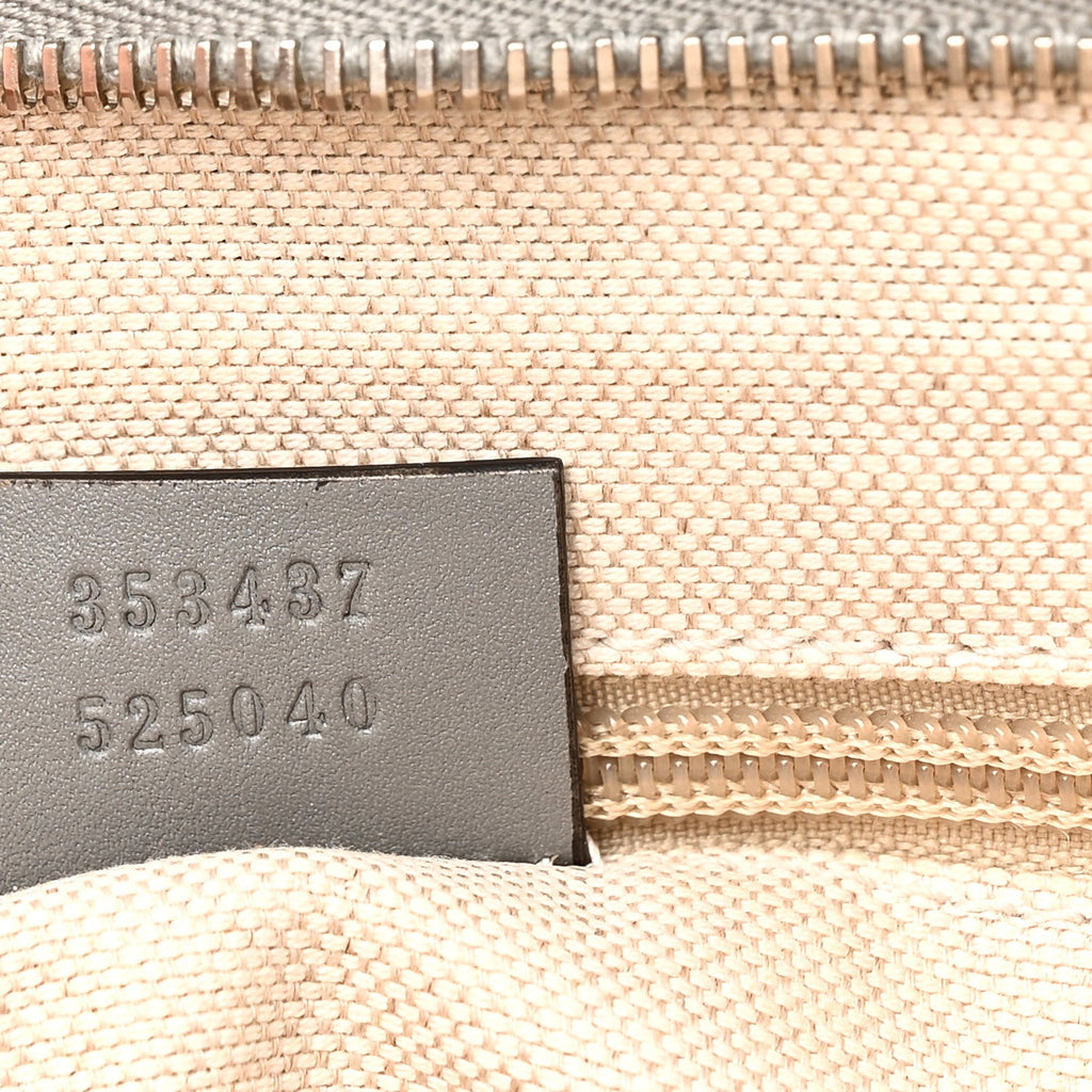 GG Supreme Monogram Medium Zippered Tote Grey