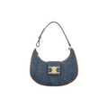 Medium Ava Triomphe Bag in Denim and Calfskin