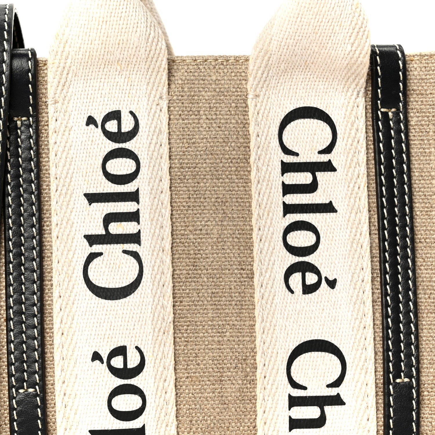 Cotton Calfskin Mini Woody Ribbon Tote White Navy