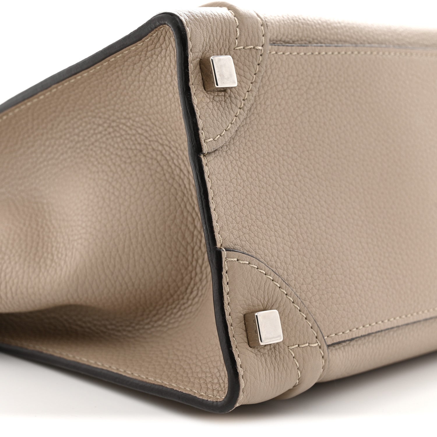 Drummed Calfskin Micro Luggage  Dune