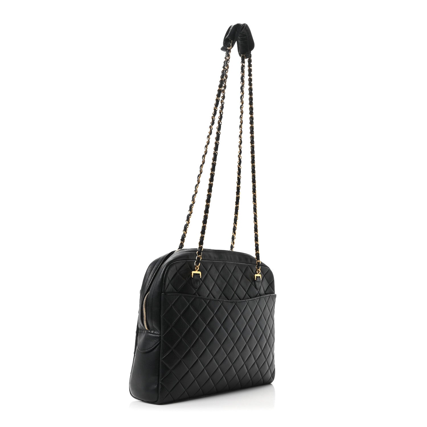Lambskin Quilted Camera Case Black