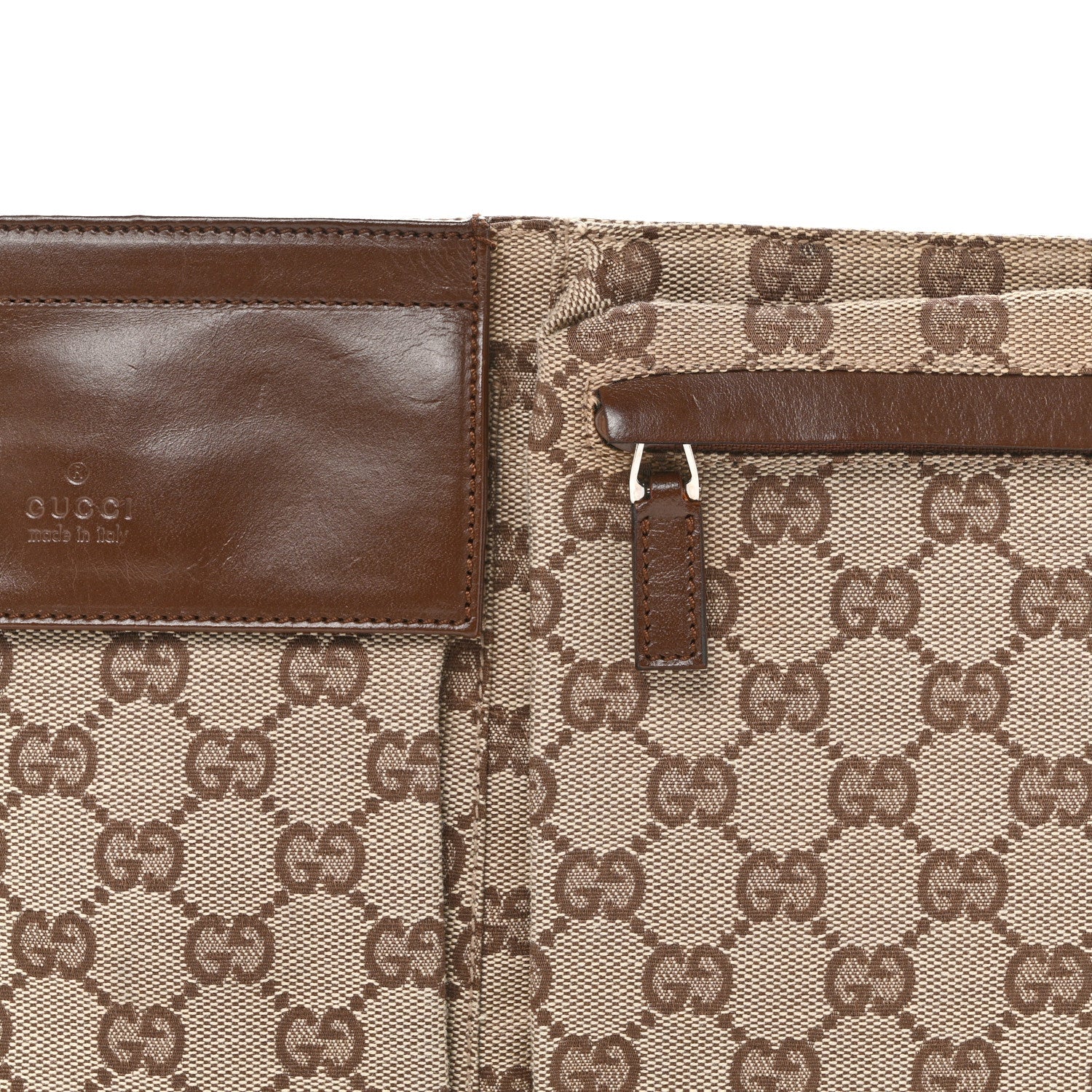 GG Monogram Web Double Pocket Belt Bag Ebony