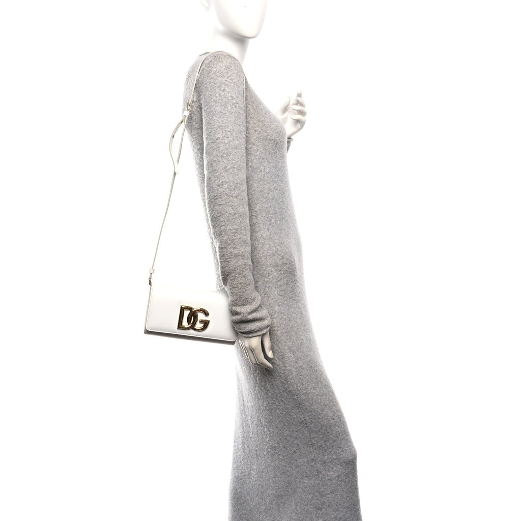 Calfskin DG Millennials Crossbody Bag White