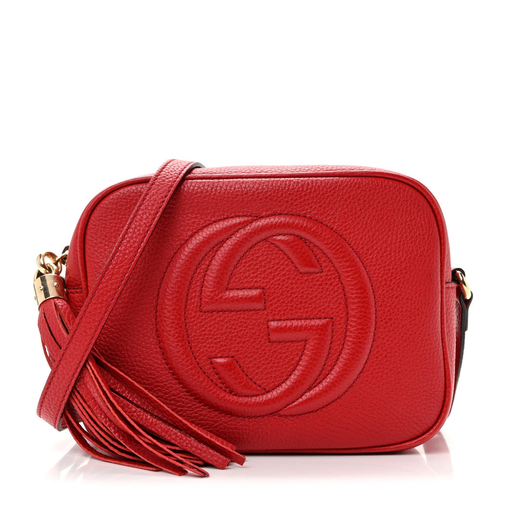 Pebbled Calfskin Small Soho Disco Bag Vibrant Red