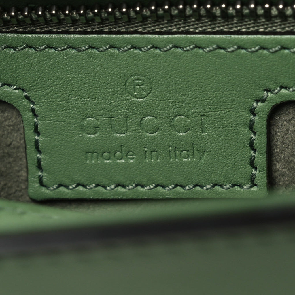 Senna Calfskin Petite GG Top Handle Shoulder Bag Green Soil Grass