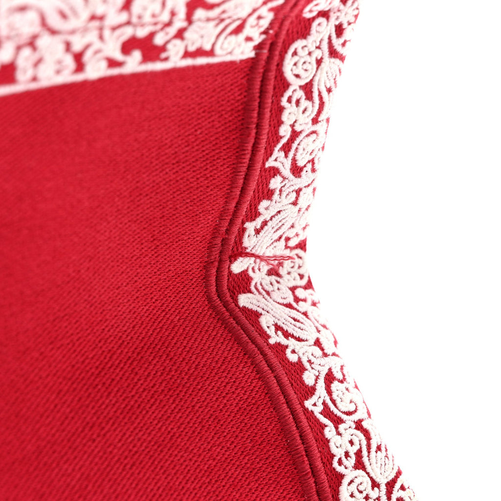 Canvas Embroidered Medium Book Tote Red White