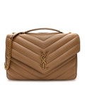 Lambskin Chevron Quilted Large LouLou Natural Tan