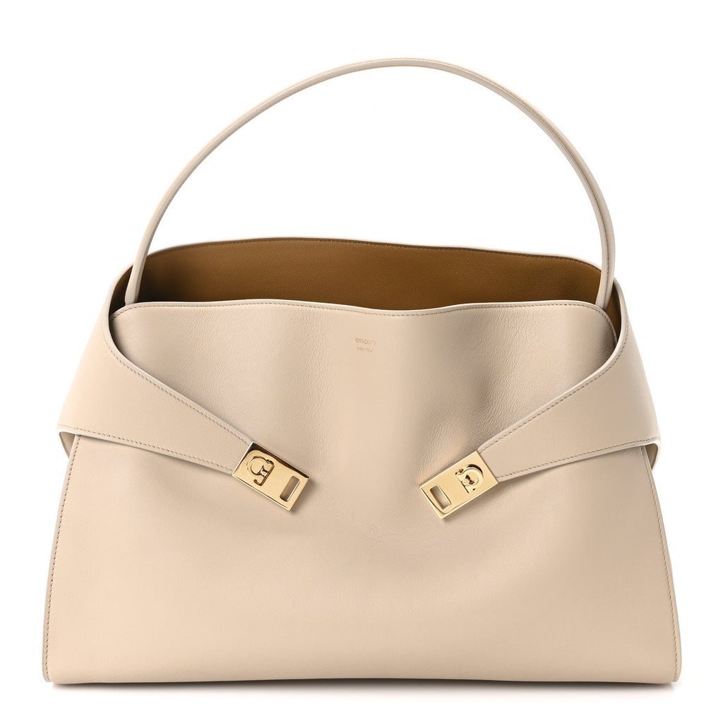 Calfskin Medium Hug Bag Stone Burnt Orcher