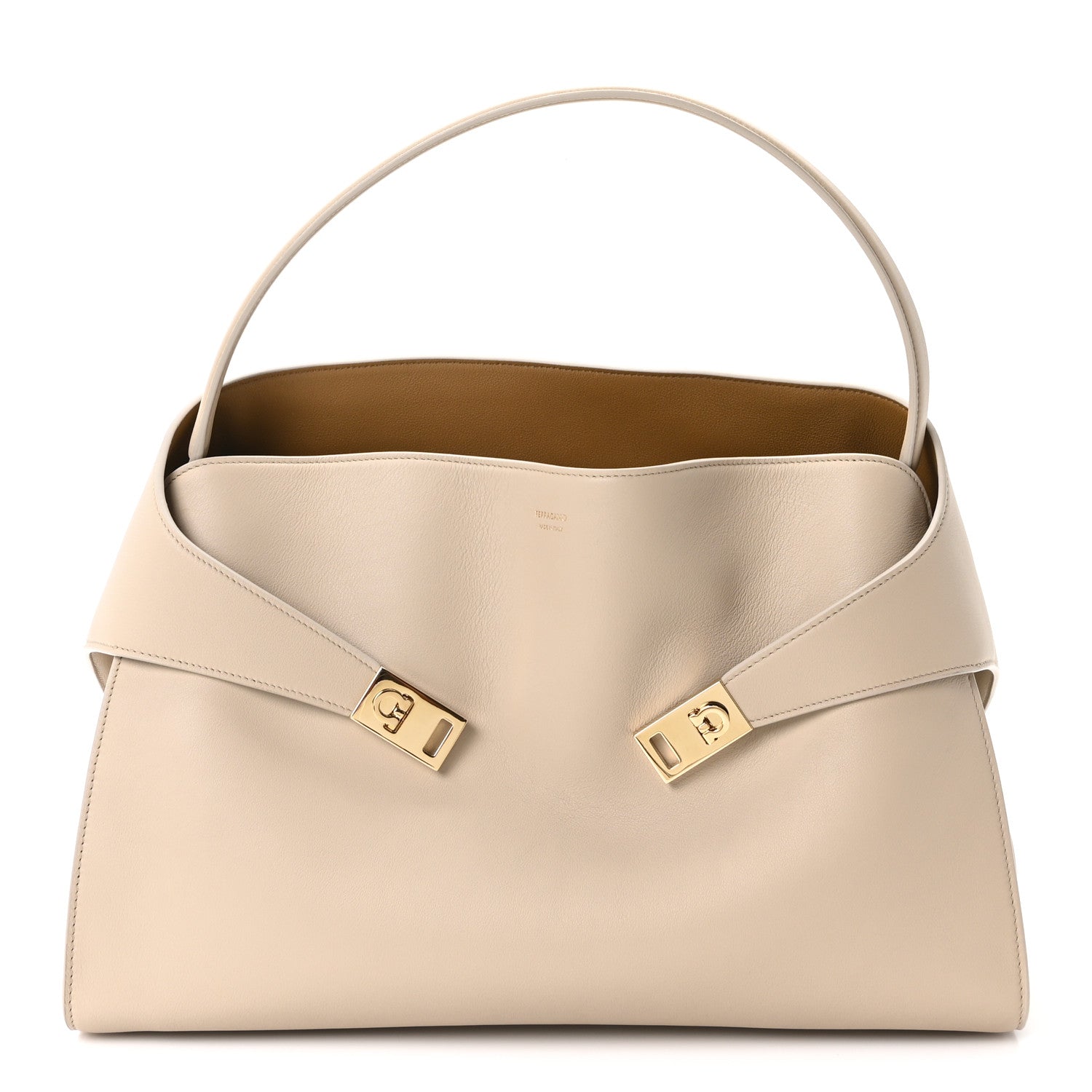 Calfskin Medium Hug Bag Stone Burnt Orcher