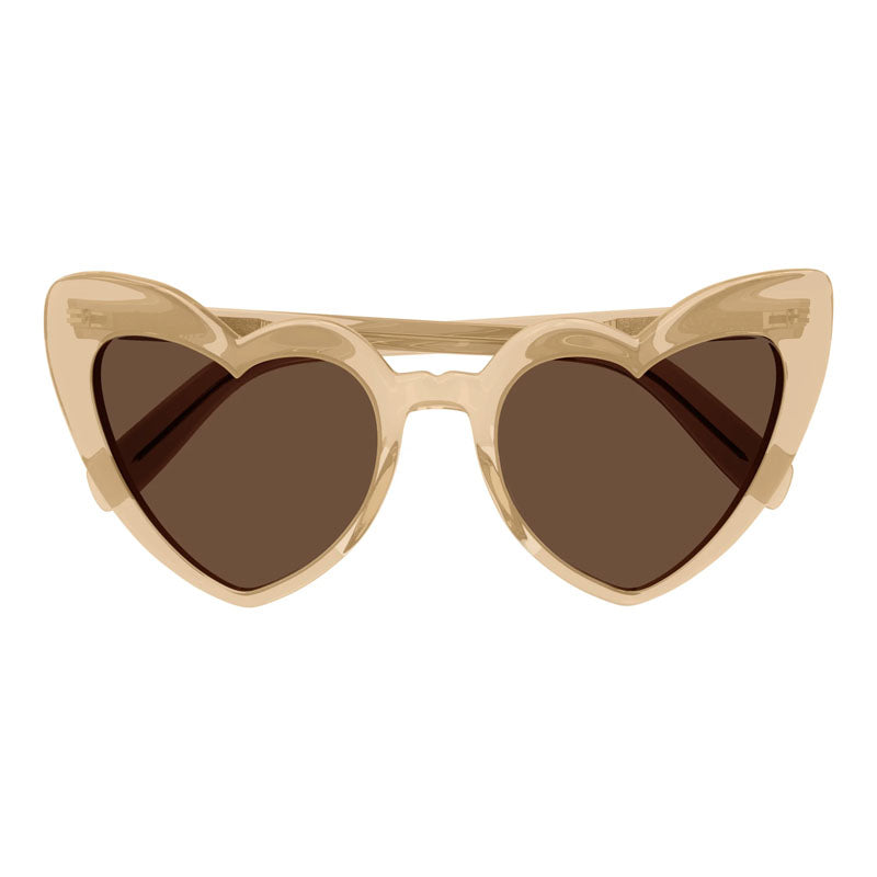 Saint Laurent Sunglasses Geometric Full Rim, Havana Frame and Grey Lens SL181LOULOU006