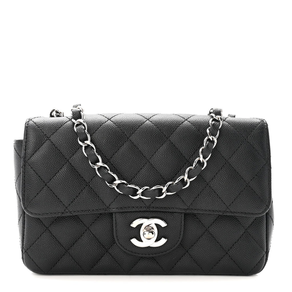 Caviar Quilted Mini Rectangular Flap Black