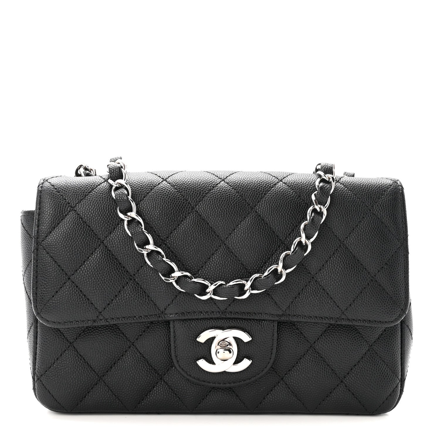 Caviar Quilted Mini Rectangular Flap Black