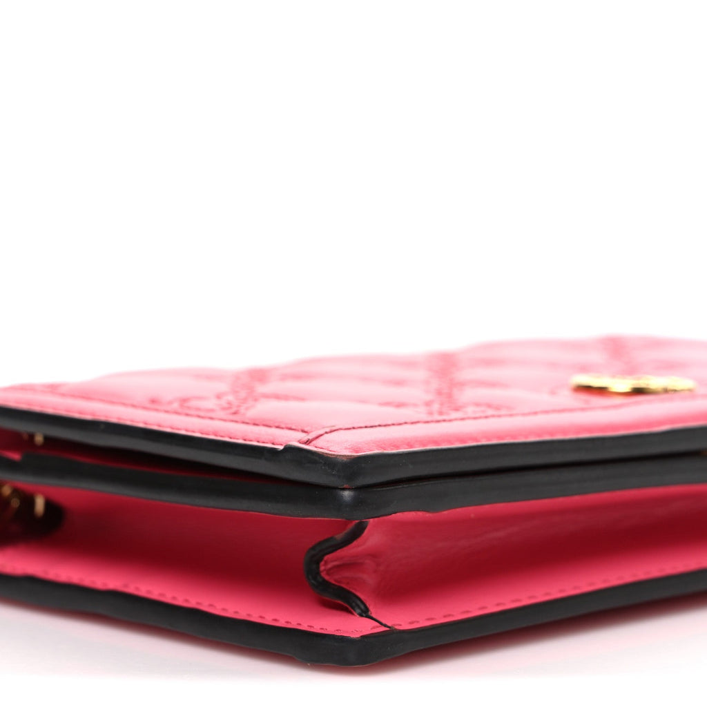 Calfskin GG Matelasse Chain Wallet Rhodamine Pink