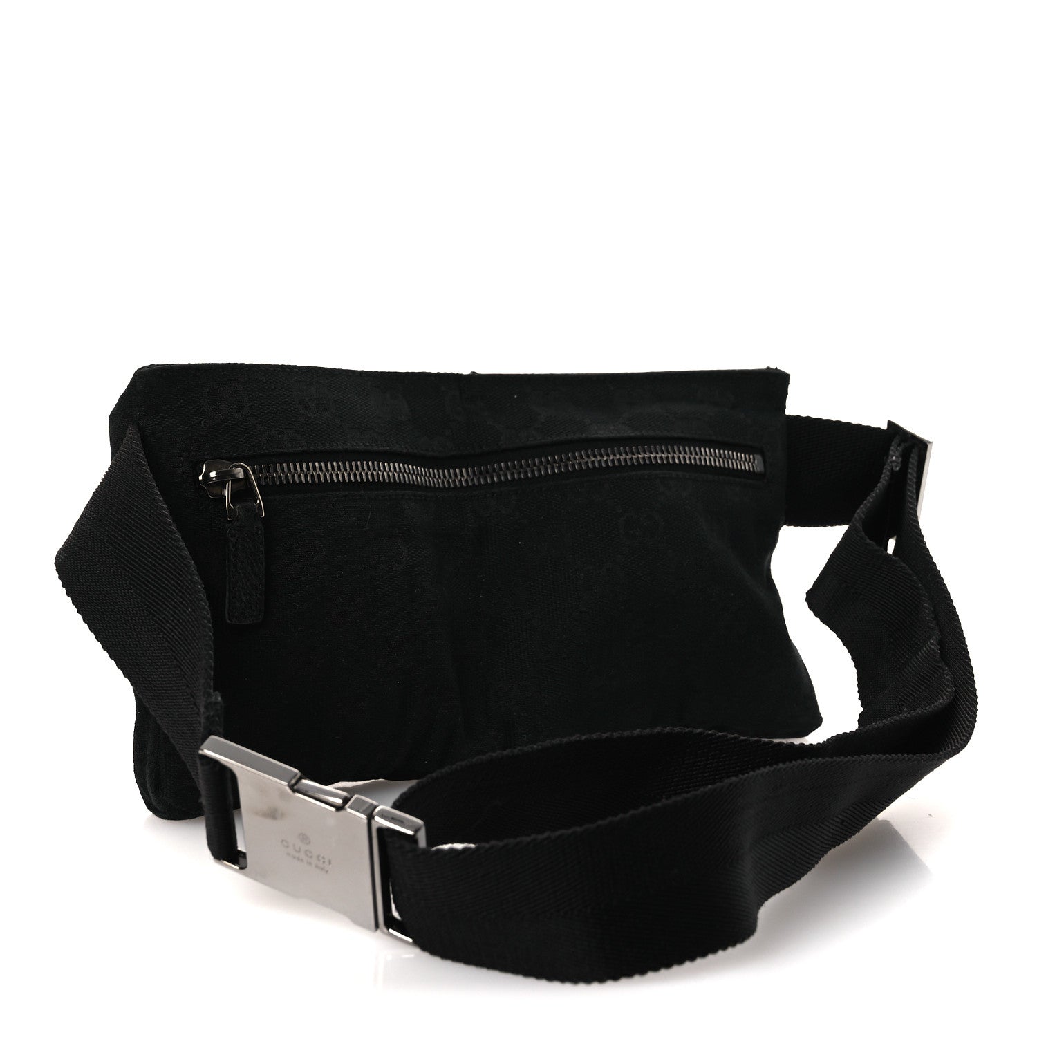 GG Monogram Double Pocket Belt Bag Black