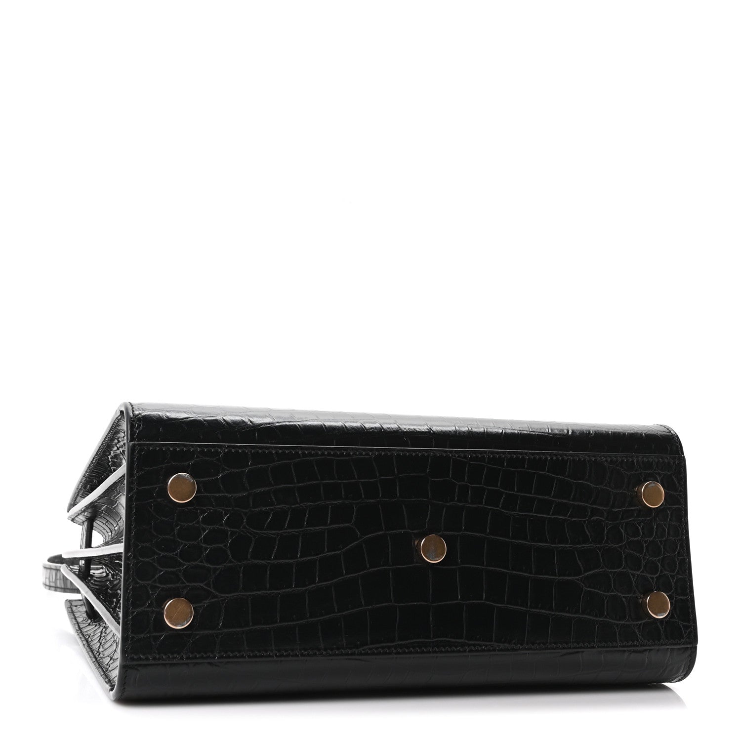 Calfskin Crocodile Embossed Baby Sac De Jour Black