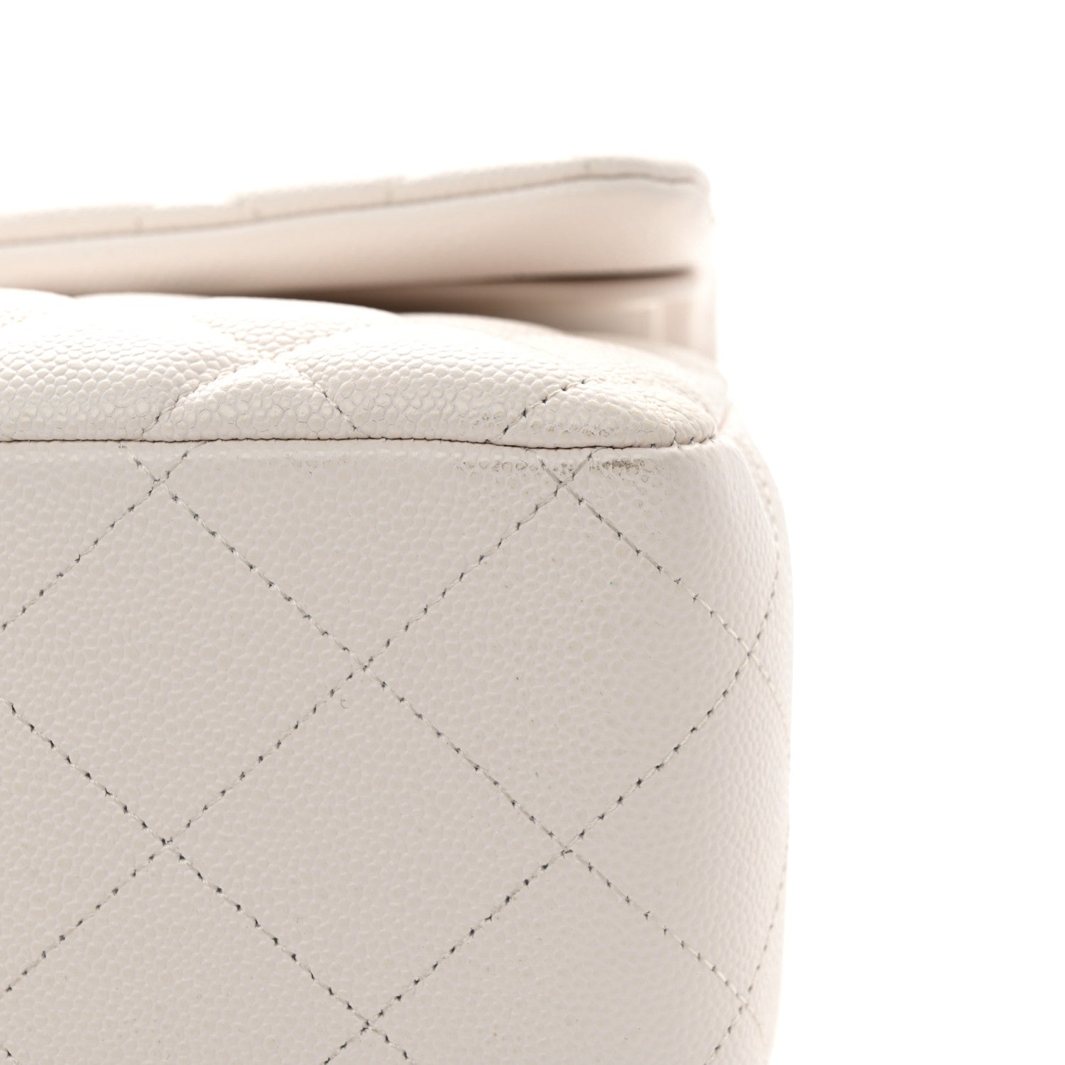 Caviar Quilted Jumbo Double Flap White