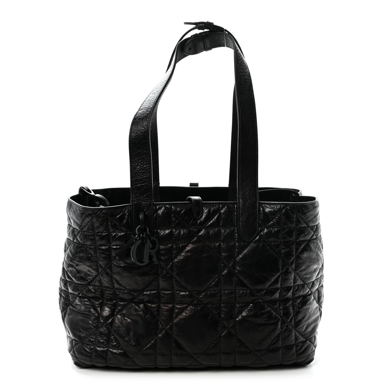 Crinkled Calfskin Macrocannage Medium Toujours Black