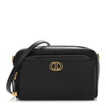 Grained Calfskin Caro Double Pouch Black