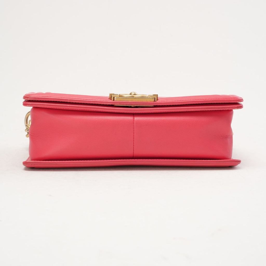 Chanel Medium Boy Flap Caviar Dark Pink 2017