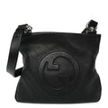 Sakai Be Green Calfskin Diagonal Stitched Small Blondie Tote  Black