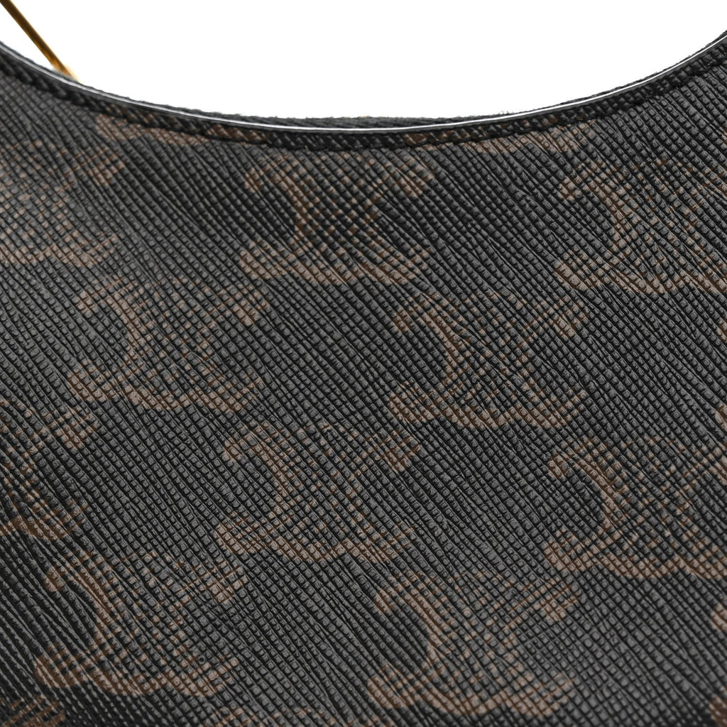 Canvas Calfskin Mini Ava Triomphe Shoulder Bag Tan