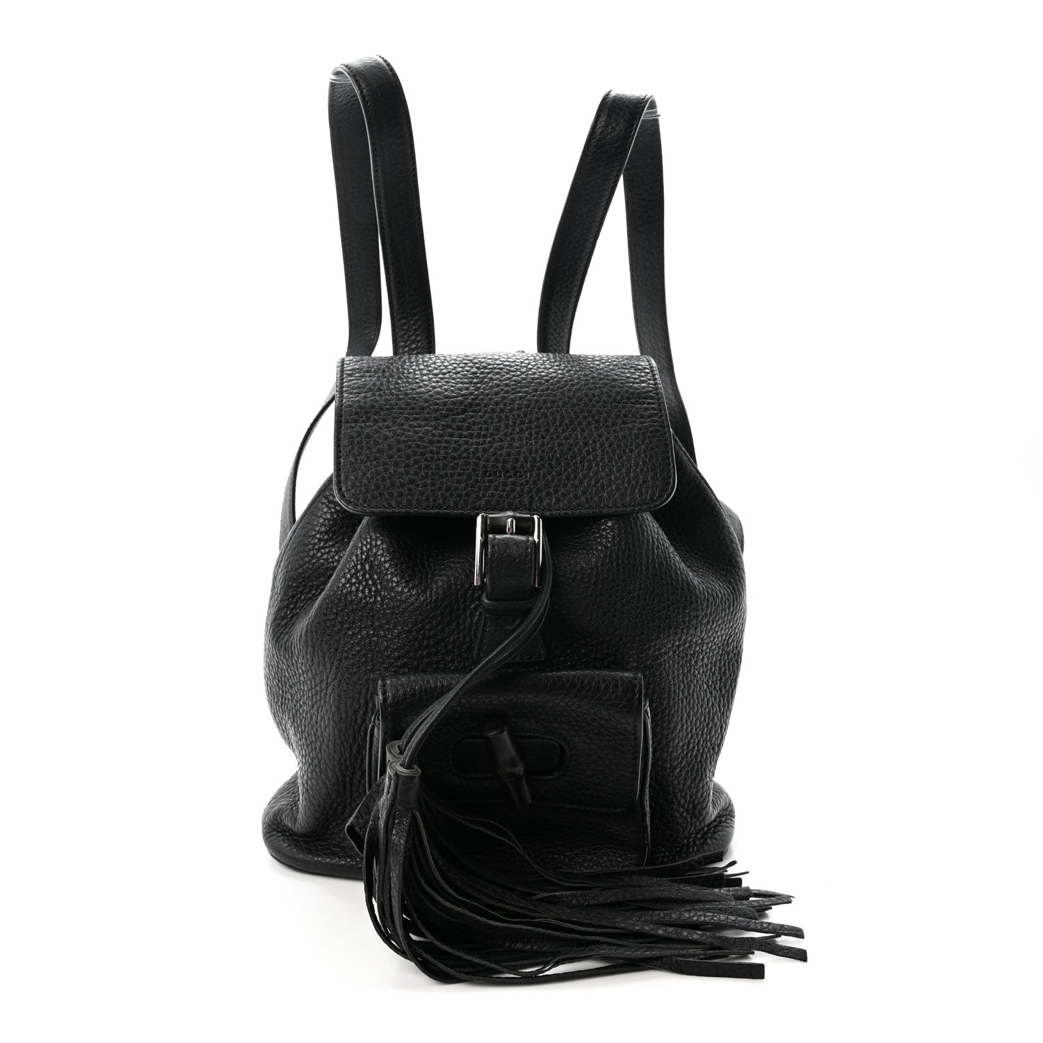 Calfskin Small Bamboo Backpack Black