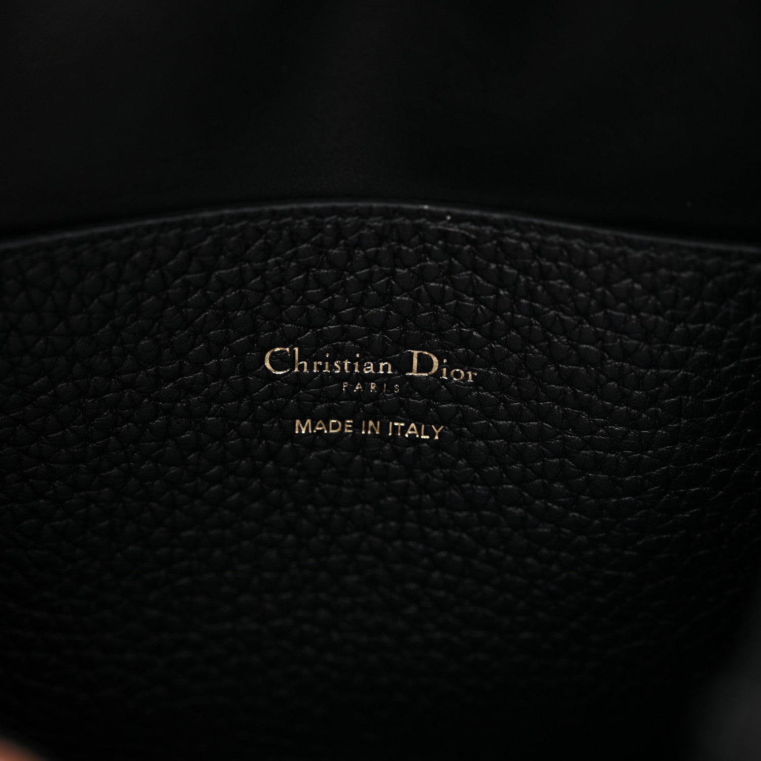Calfskin Medium Signature Bucket Bag Black