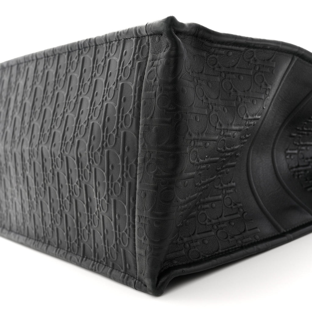 Oblique Calfskin Embossed Large Book Tote TBlack