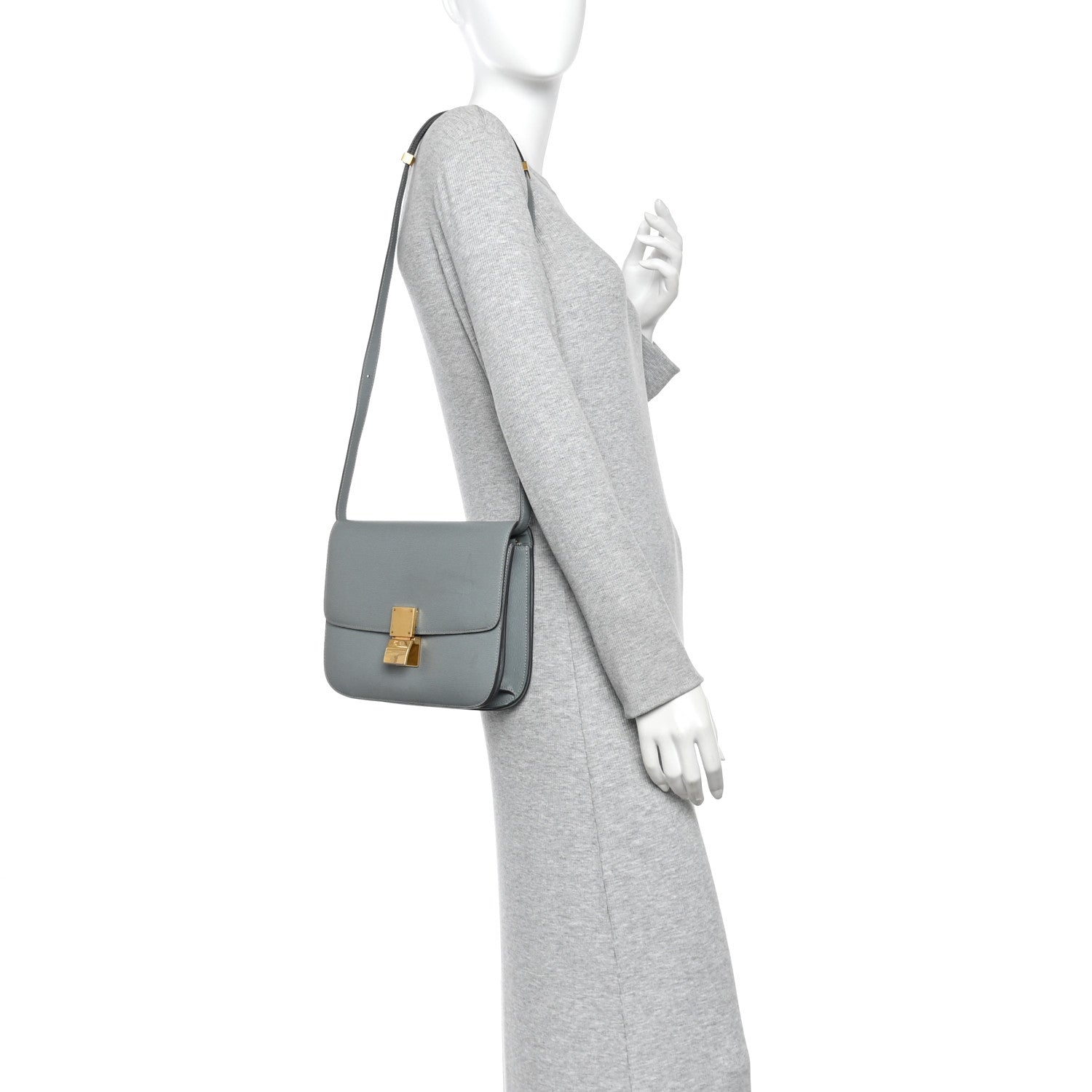 Liege Calfskin Medium Classic Box Flap Bag Storm