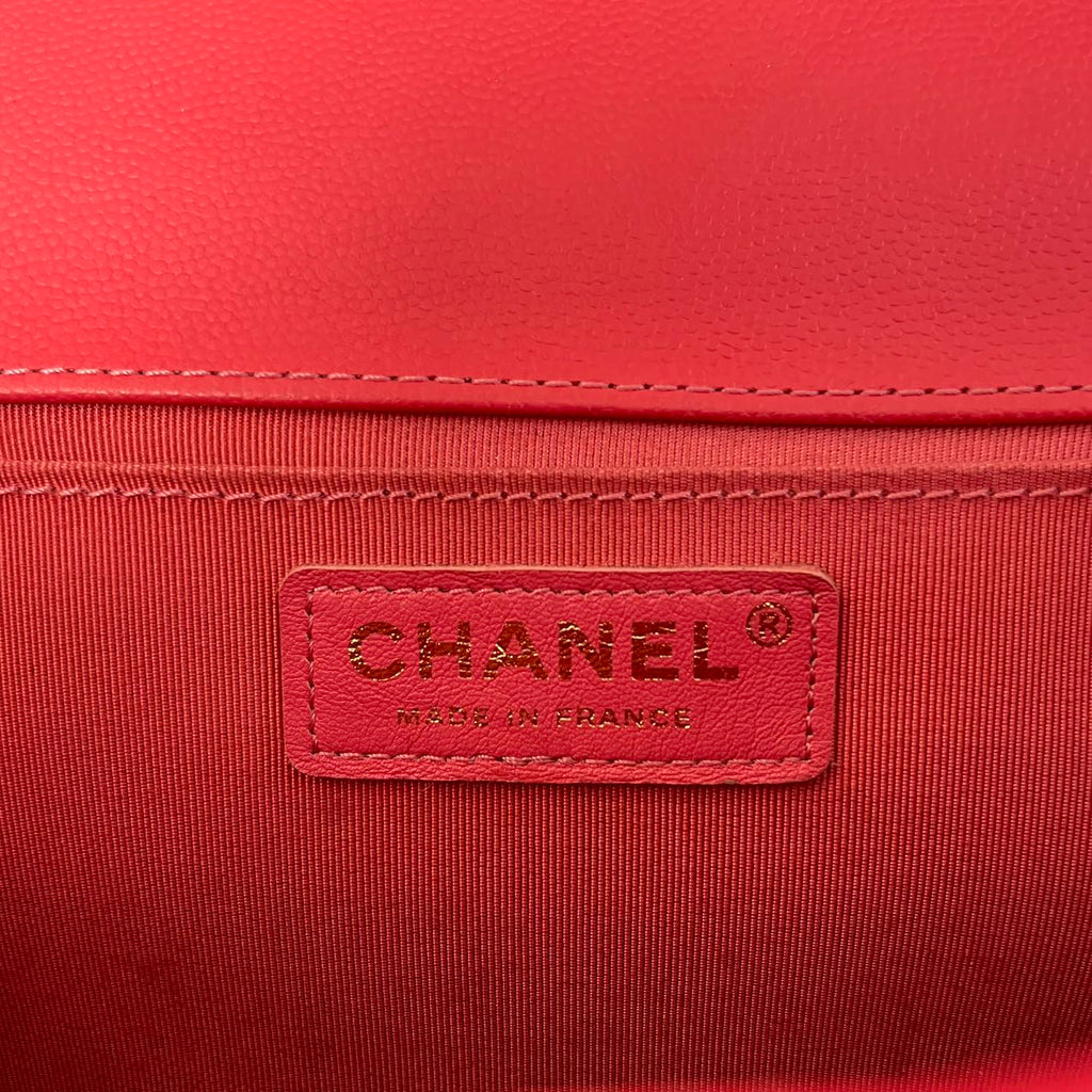 Chanel Medium Boy Flap Caviar Dark Pink 2017