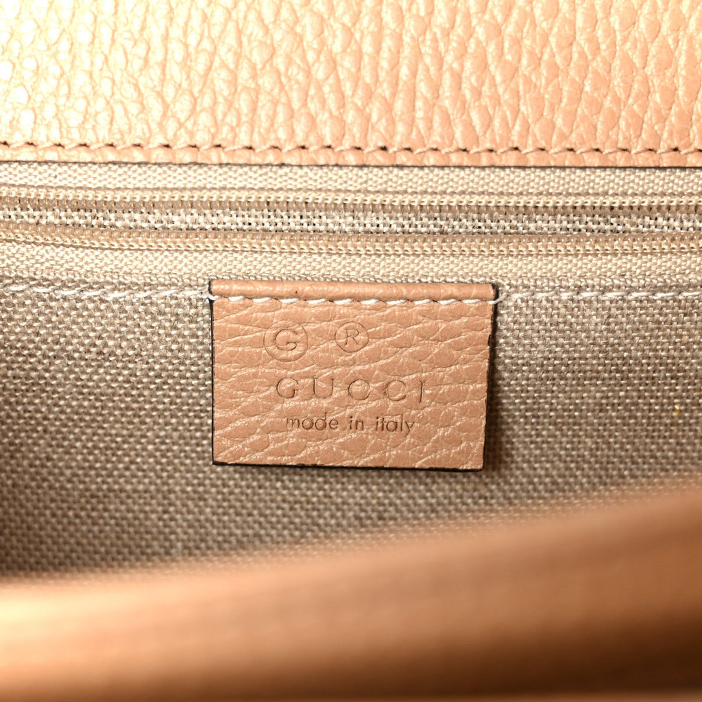 Dollar Calfskin Interlocking G Shoulder Bag Camelia
