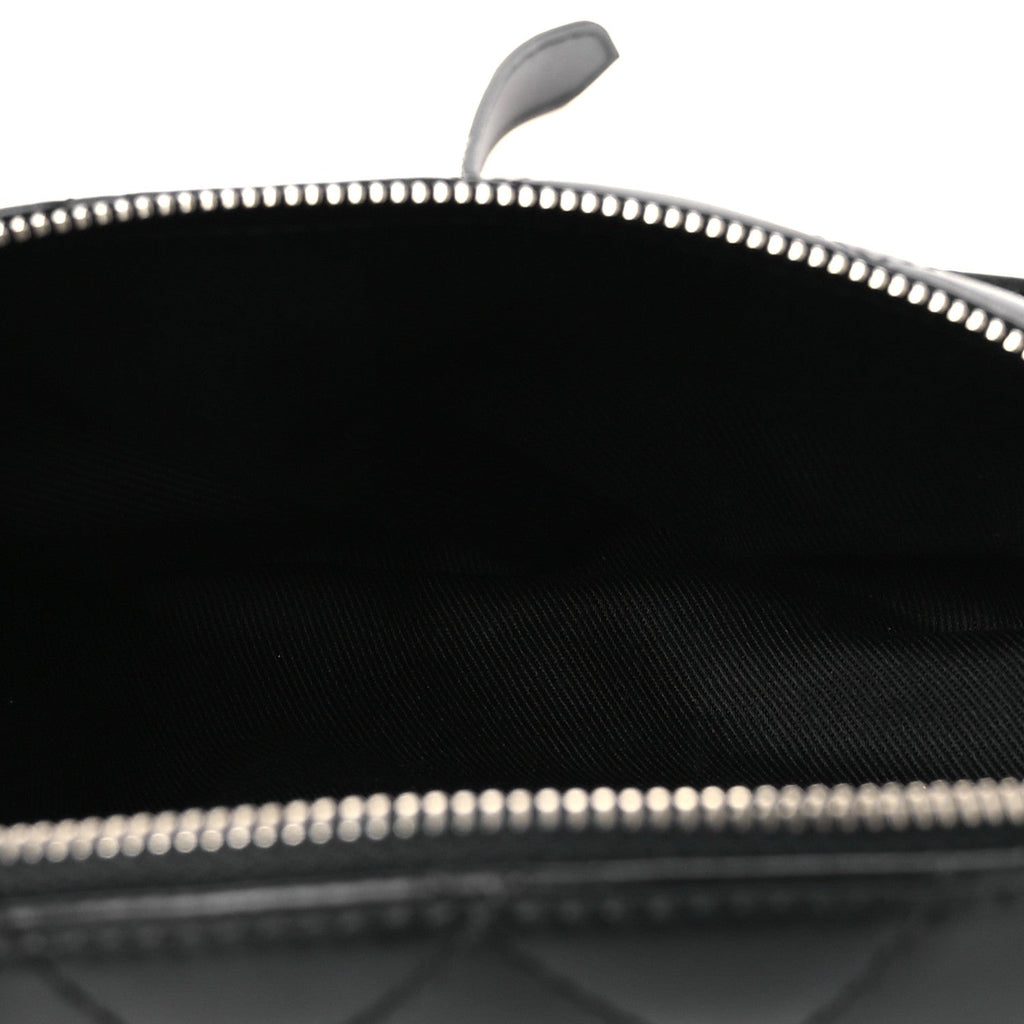 Calfskin Quilted Waist Belt Bag Black