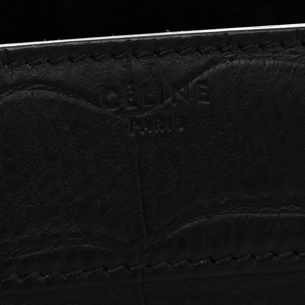 Crocodile Embossed Calfskin Medium Phantom Luggage Black
