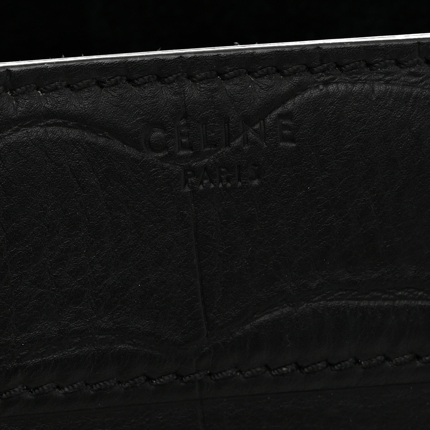 Crocodile Embossed Calfskin Medium Phantom Luggage Black