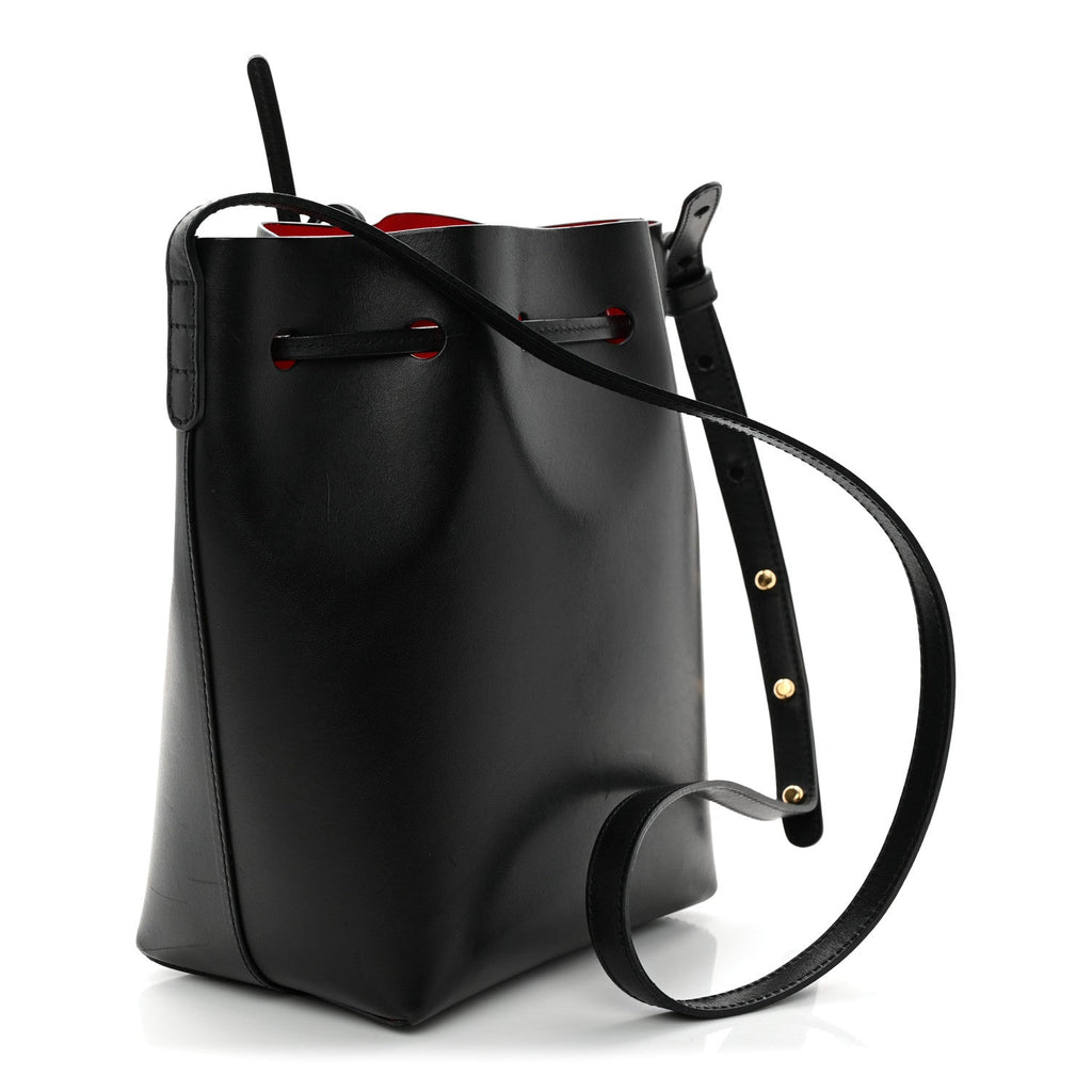 Calfskin Mini Bucket Bag Black Flamma