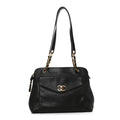 Caviar Flap Shoulder Bag Black