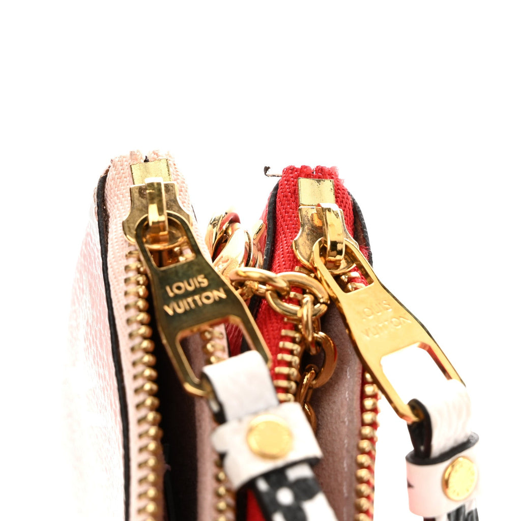 Monogram Giant Double Zip Pochette Rouge