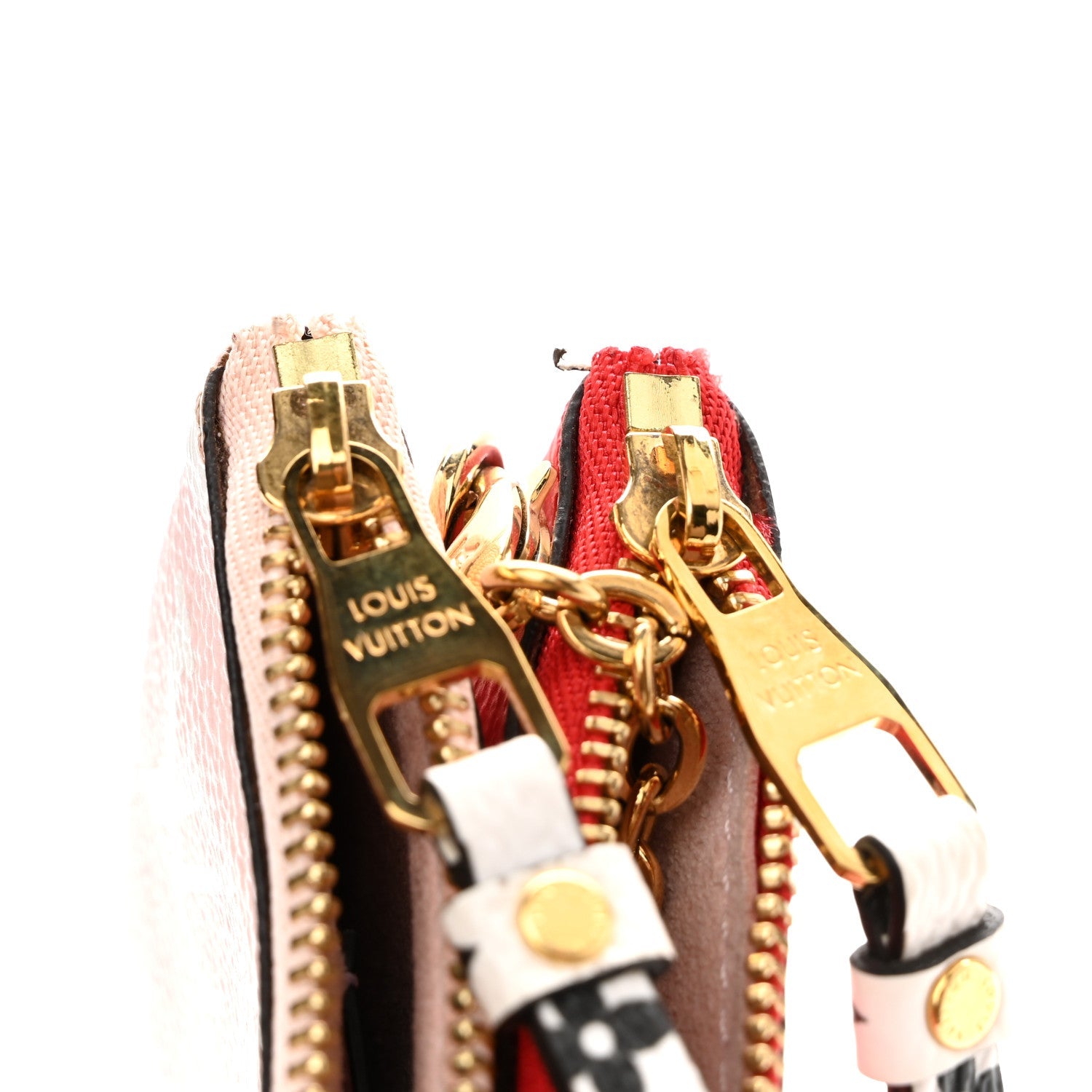 Monogram Giant Double Zip Pochette Rouge
