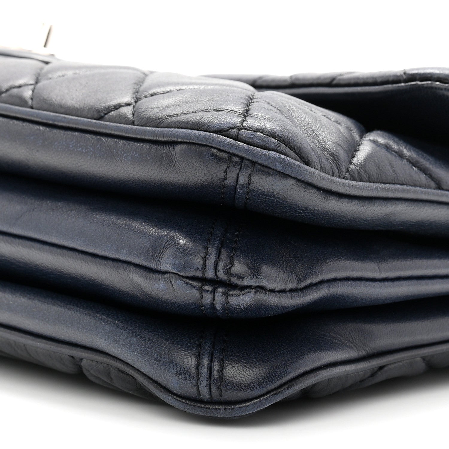 Lambskin Quilted Jumbo Chanel 3 Flap Navy