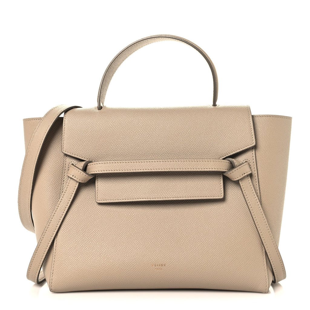 Grained Calfskin Micro Belt Bag Light Taupe