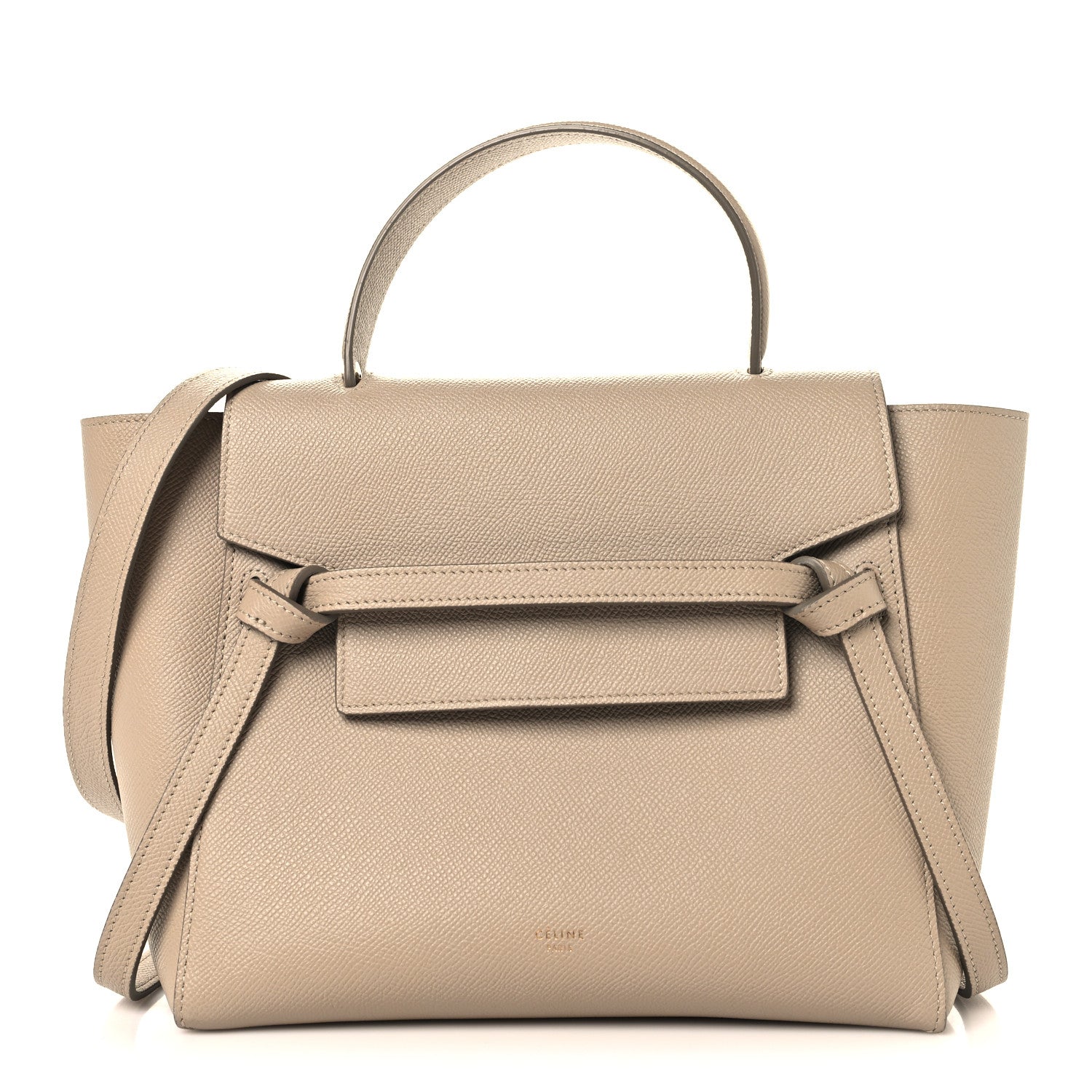 Grained Calfskin Micro Belt Bag Light Taupe