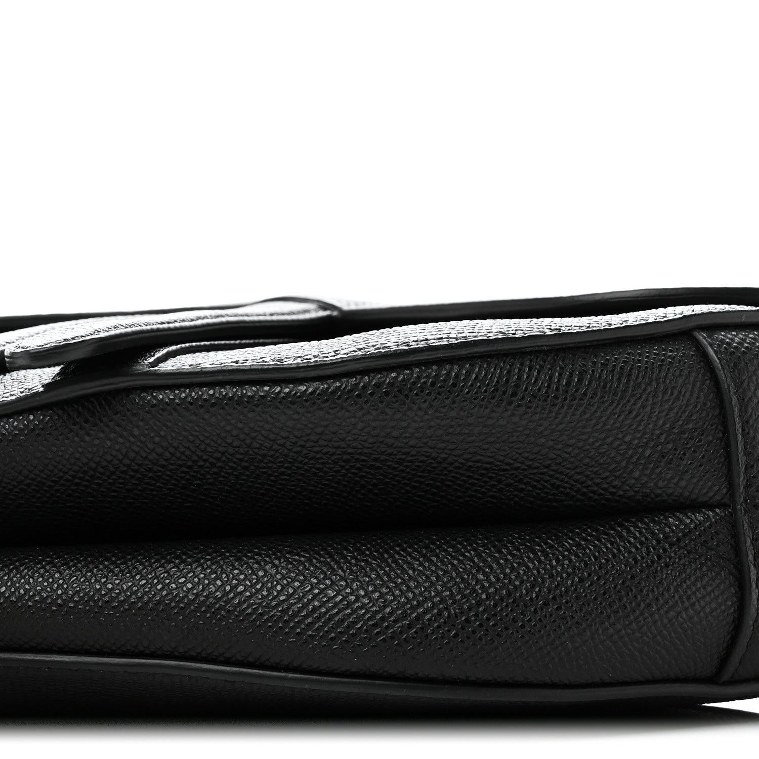 Grained Calfskin Saddle Bag Black
