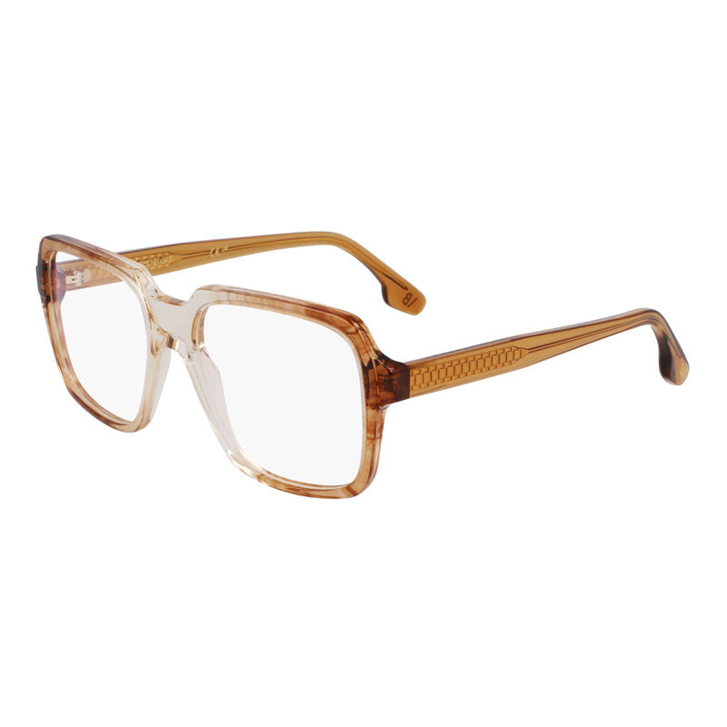 Victoria Beckham Eyeglasses Square Full Rim, Vintage Shaded Brown Frame and Clear Demo Lenses Lens VB2668233