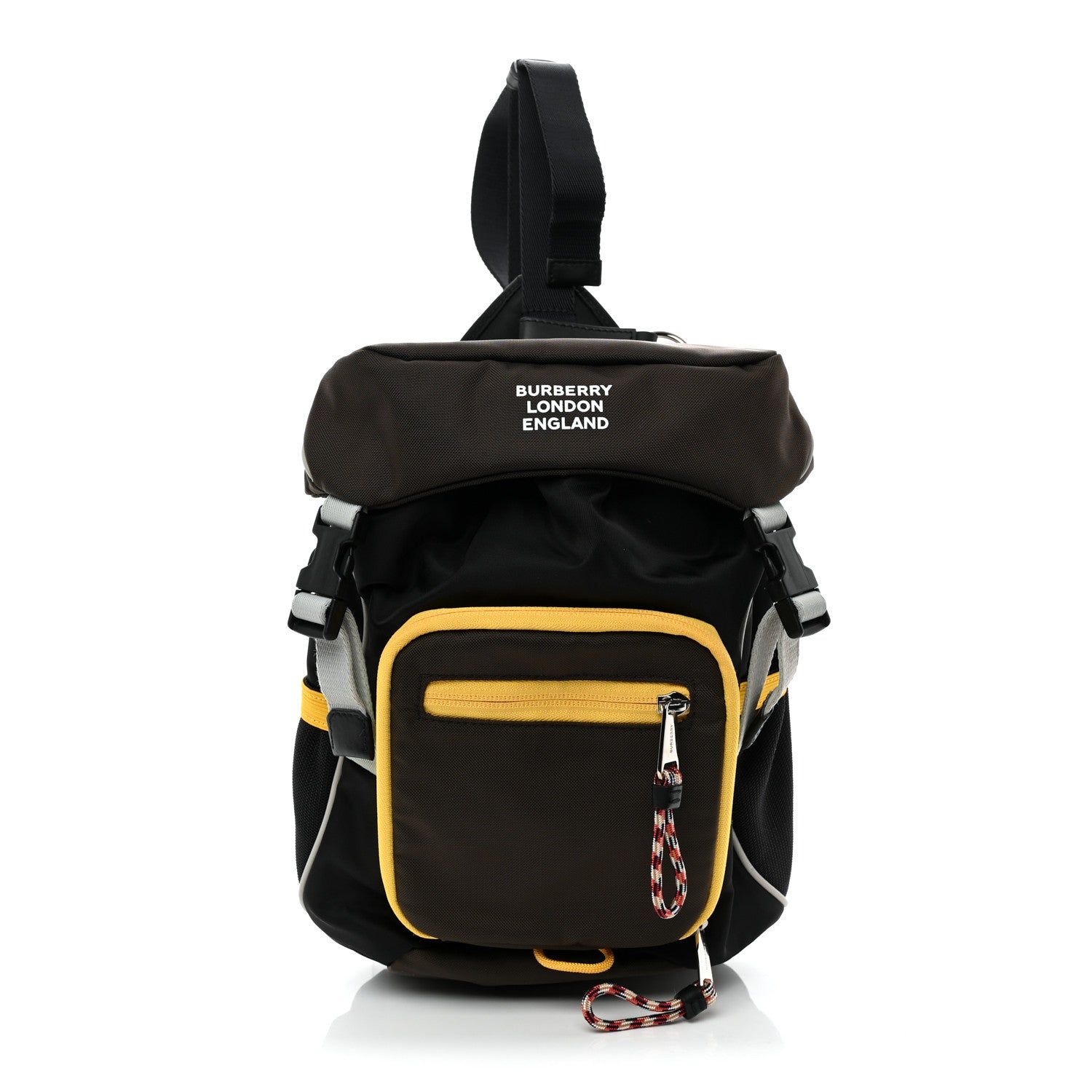 Nylon Leo Sling Bag Black Yellow Grey