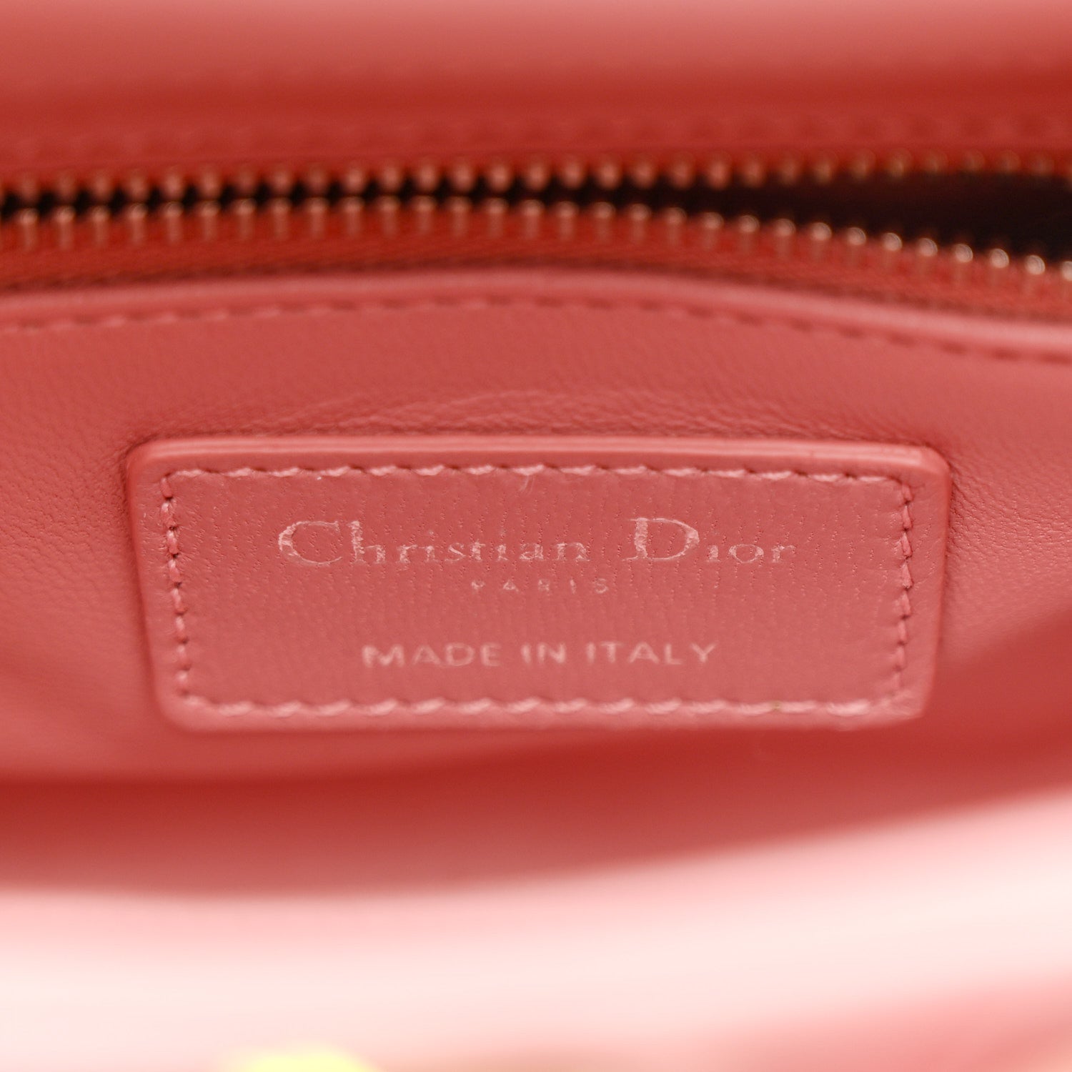 Calfskin Flower Charm Embellished Mini Lady Dior Pink