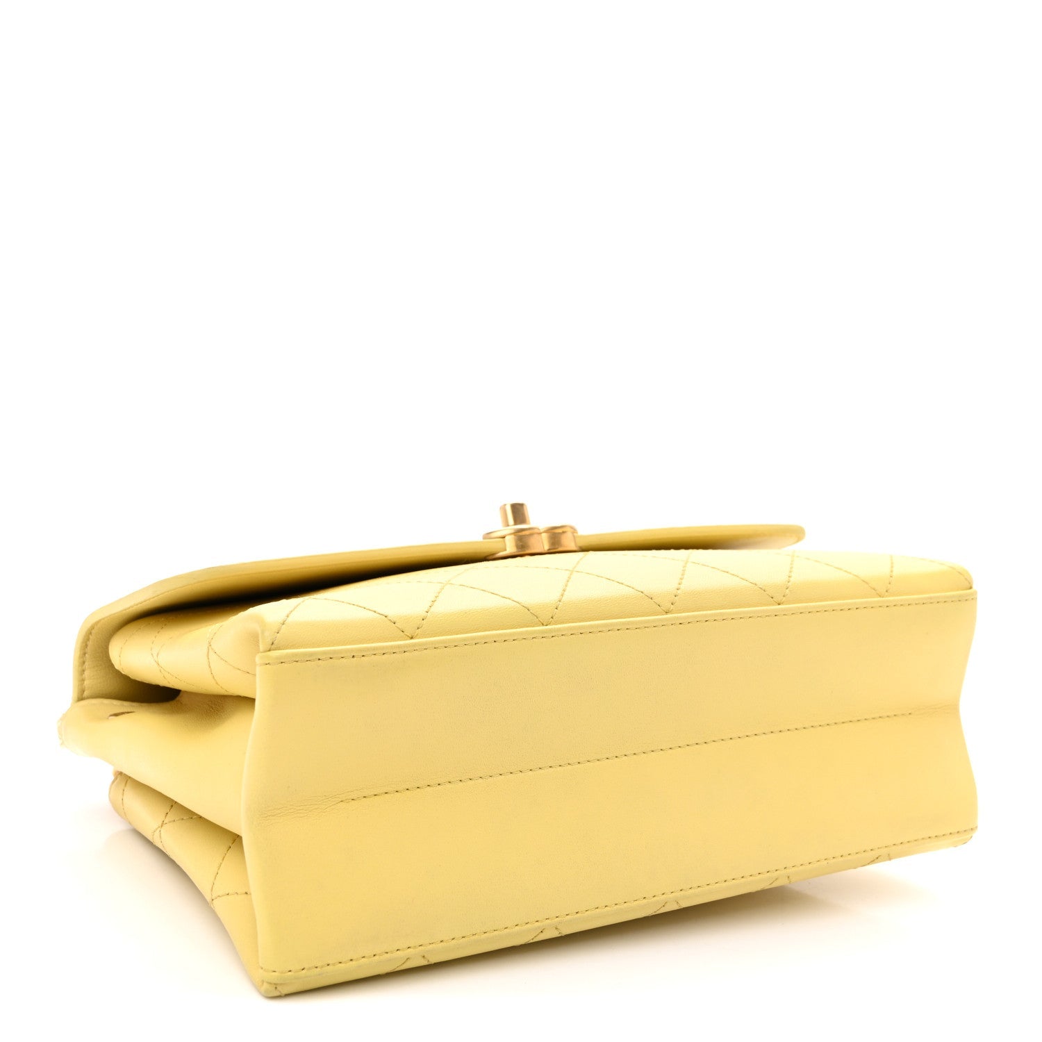 Lambskin Stitched Coco Luxe Small Flap Yellow