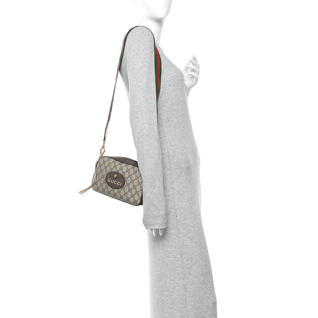GG Supreme Monogram Web Neo Vintage Shoulder Bag Beige New Acero Crop